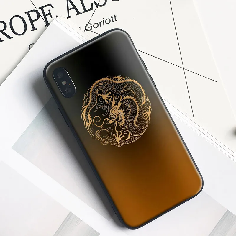 

Chinese dragon style Soft Silicone Phone Case Cover Shell For Apple iPhone 5 5s Se 6 6s 7 8 Plus X XR XS MAX