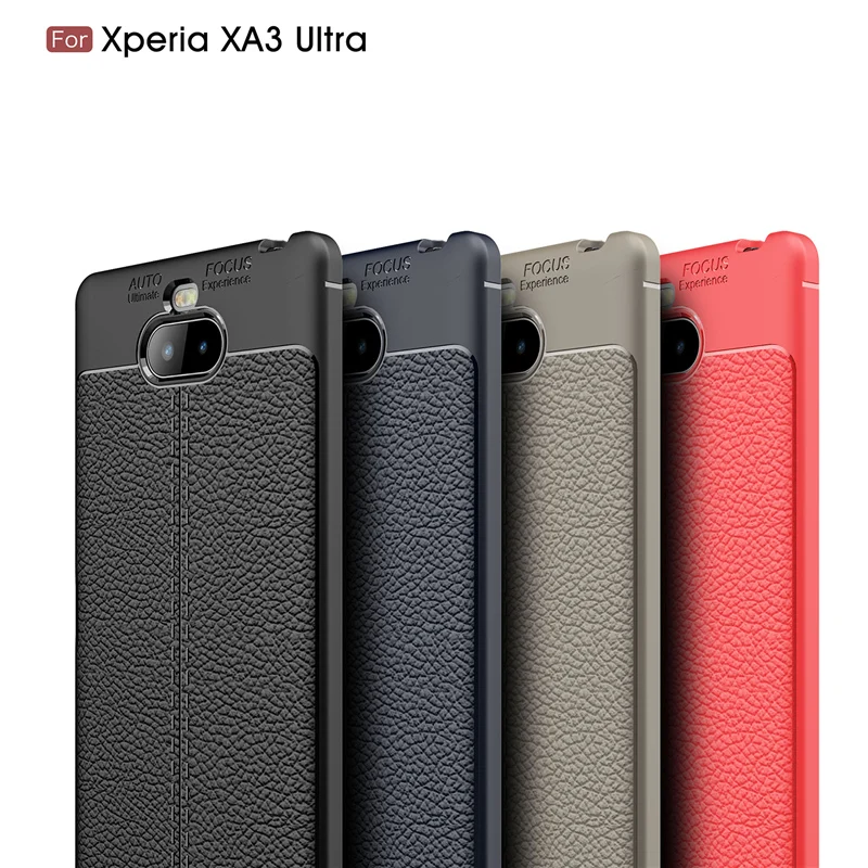 Litchi Pattern Case for Sony Xepria XA3 Ultra Phone Cover Shell Slim Silicone TPU Gel Fundas For XZ3 | Мобильные телефоны и