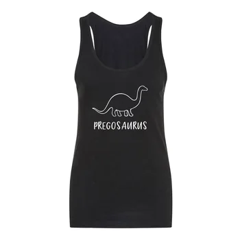 

Womens Pregosaurus Cute Fitness Workout Racerback Tank Tops