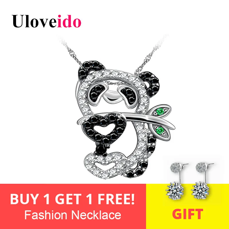

Uloveido Cute Black Anime Necklaces & Pendants Panda Necklace Women Suspension Colar Chain Collier Pendant Jewellery 5% Off Y315