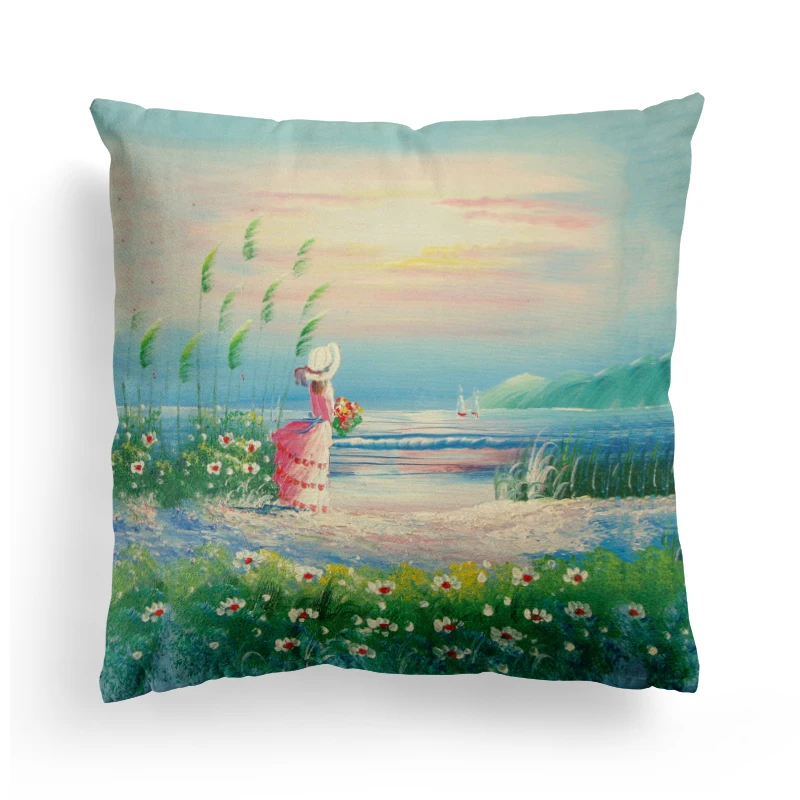 

45*45cm Floral Printed Pillow Cover Flower Decorative Cushion Cover Throw Pillowcase Sofa Car Cushion Cover Home Decoration