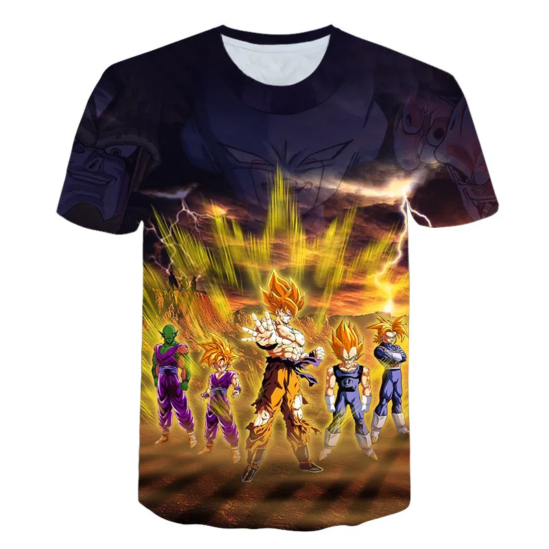 Dragon Ball Z T shirts Mens Summer Fashion 3D Printing Super Saiyan Son Goku Black Zamasu Vegeta ...