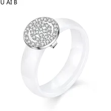 Фотография  Fashion wide 6 MM Women Ceramic Rings Round Circle white Wedding Finger ring