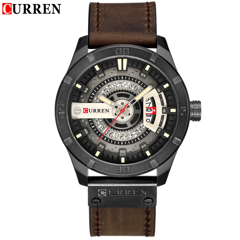 2018 Luxury Brand CURREN Men Military Sports Watches Men's Quartz Date Clock Man Casual Leather Wrist Watch Relogio Masculino - Image 2