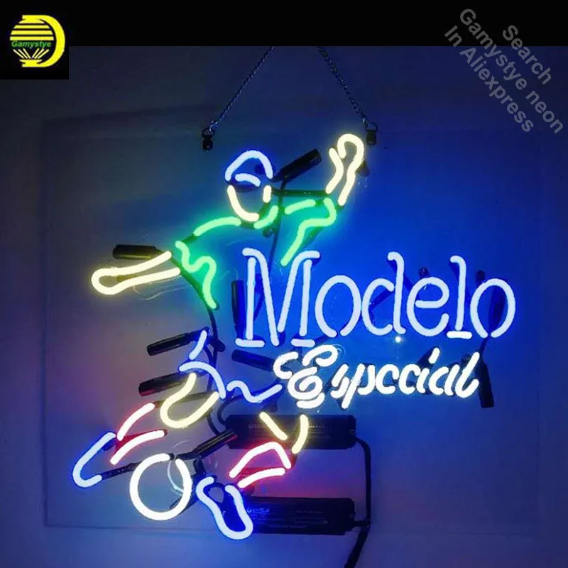 Неоновая вывеска для Modelo Especial Soccer неоновый сигнал лампы неоновые огни вывеска Настоящая стеклянная трубка знаковые лампы яркая лампа логотип личного брэнда