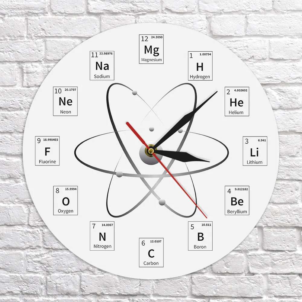 Химические элементы, переодические настенные часы, химия, Хранитель времени, комната, акценты, классная комната, для стен, художественные химические символы, современные настенные часы