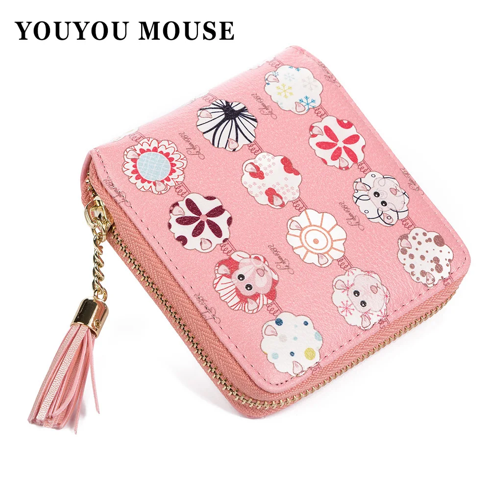 Hot New Fashion Women Wallet Japanese Fresh Ladies Wallet Candy Colors Hit Color Painted Tassel ...