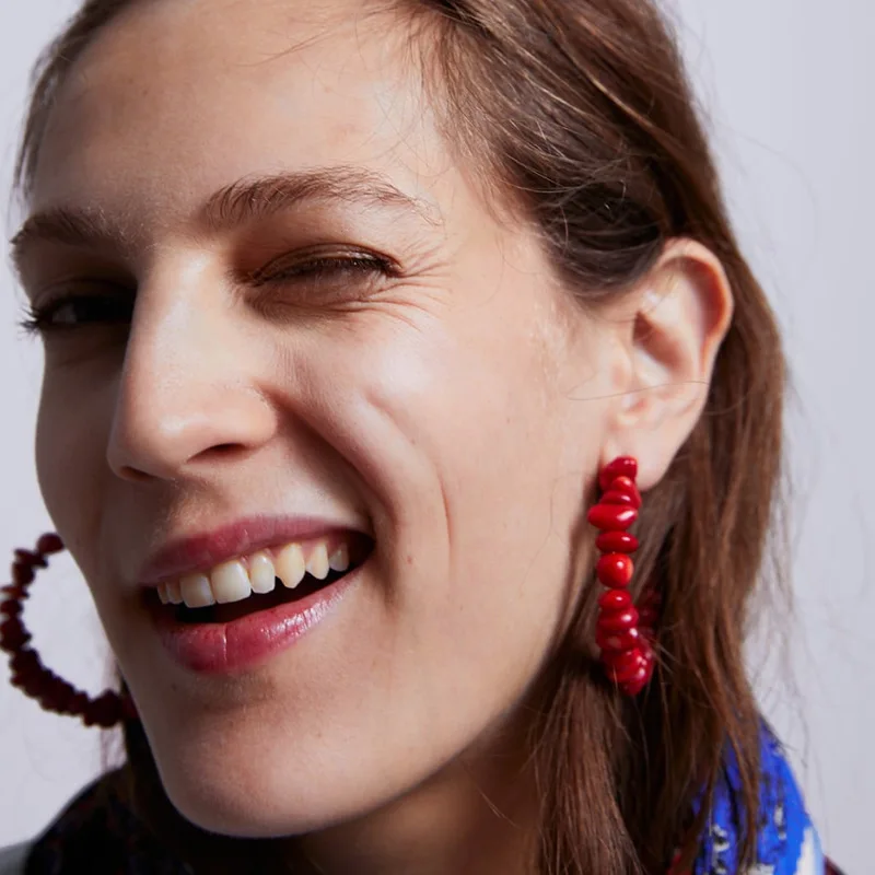 

ZA New Design of the Bead Drop Earrings for Women Simple Shell Dnagle Earrings Vintage Bohemian Stone Shell Metal Ear accessory