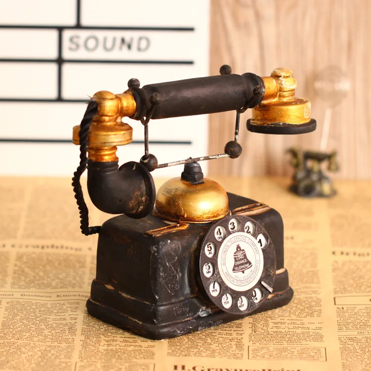 antique style resin old telephone model retro home decoration crafts furnishing articles studio photography props - Home Decor Articles antique style resin old telephone model retro home decoration crafts furnishing articles studio photography props - Home Decor Articles
