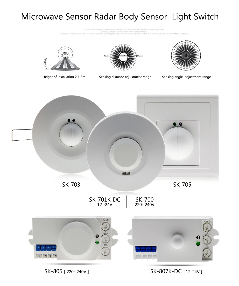 Microwave Sensor Radar Smart Light Switch (9)