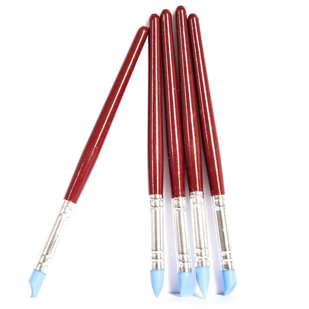 

5Pcs Pottery Ceramics Tool Polymer Clay Tools Carving Craft Brush Pottery Tools Clay Sculpture Nail Art Tools Color Shapers