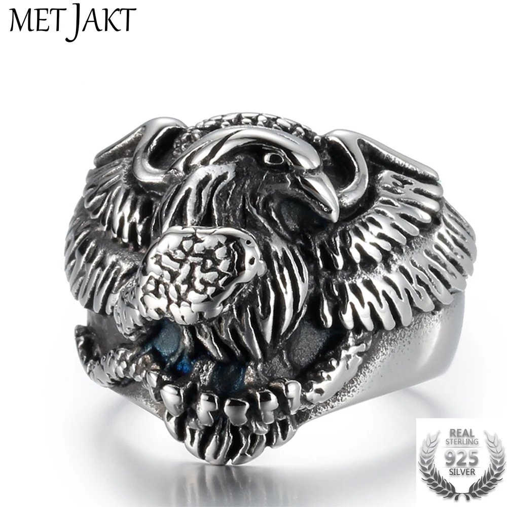 MetJakt кольцо из стерлингового серебра 925 пробы с изображением орла и змеи в