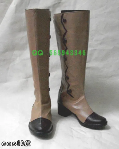 Black Butler Kuroshitsuji Shire Cosplay Brown boots shoes S008 | Тематическая одежда и униформа