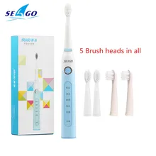 5 щеток звуковая электрическая зубная щетка для взрослых USB зарядка перезаряжаемый моющийся бытовой пара ABS/TPE Seago