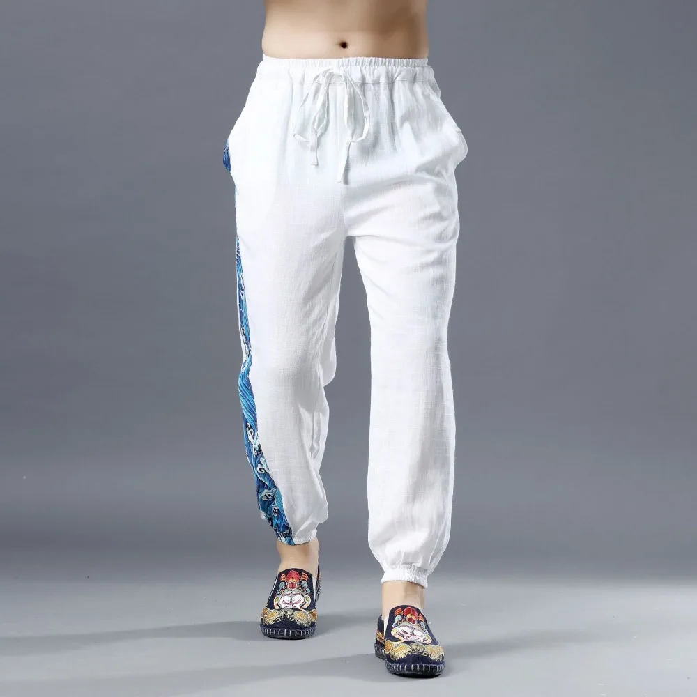 LZJN 2019 Summer Clothe Casual Harem Pants Men Fitness Trousers Male Chinese Traditional Patchwork Print Jogger Pants Harajuku (11)