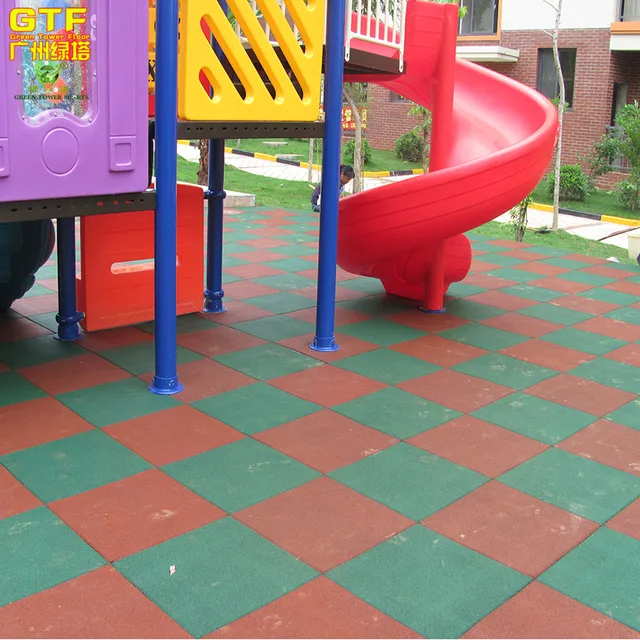 Outdoor Playground 50mm thickness Safety Rubber Mat on