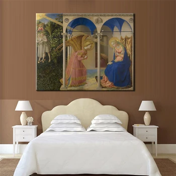 

European Renaissance Period Oil Painting Angelico Fra The Annunciation Digital Printed Canvas Painting Wall Art Picture Decor
