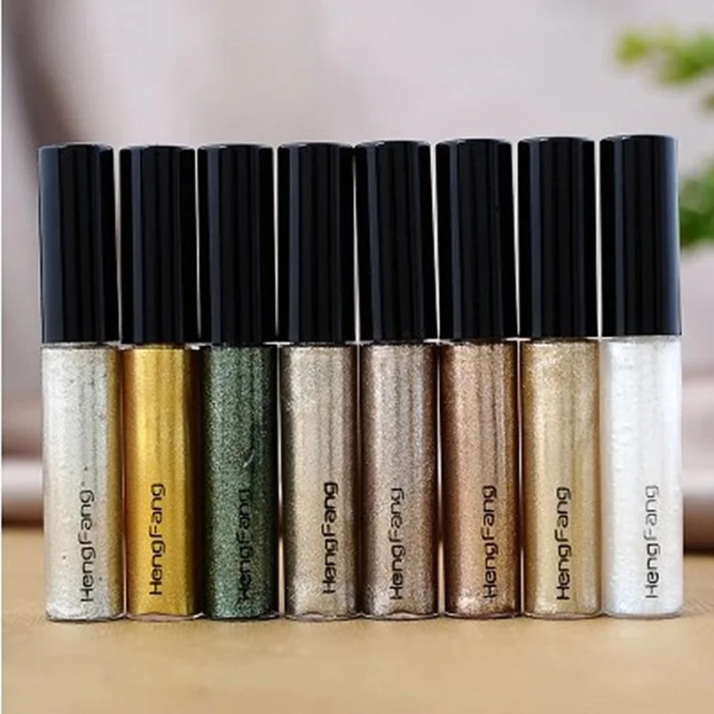 

HengFang Brand Glitter Shimmer liquid Eyeliner Cosmetics Waterproof Long Lasting Liquid Shining Eyeliner Eye Makeup maquiagem