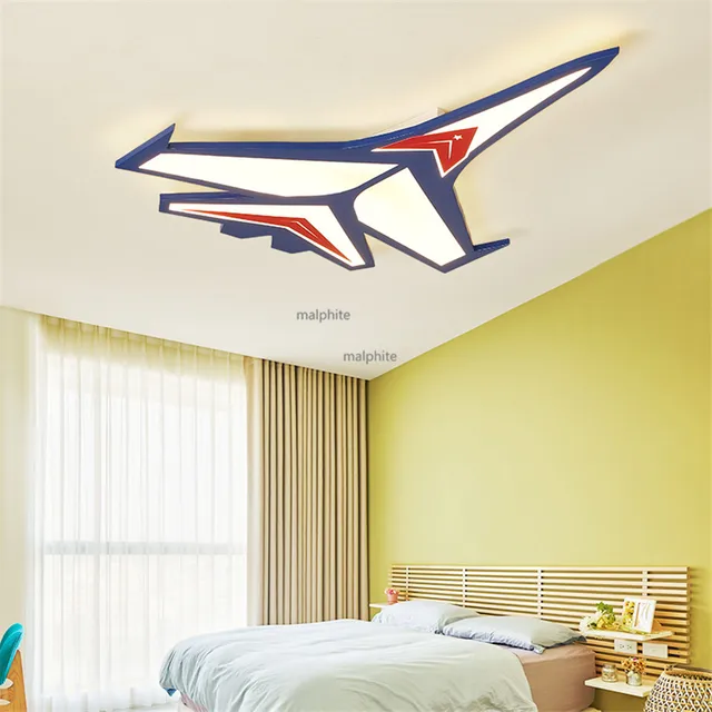 Cheap Nordic Modern flush mount ceiling light Childrens Bedroom Aircraft lamps for living room Model Toys Ceiling Lamp Ceiling lamp