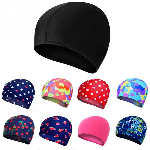 Best Offers New Swimming/Bathing Caps Unisex Adults Lycra Fabric Waterproof Swimming Caps Cover Protect Ear Black Swim Caps #927