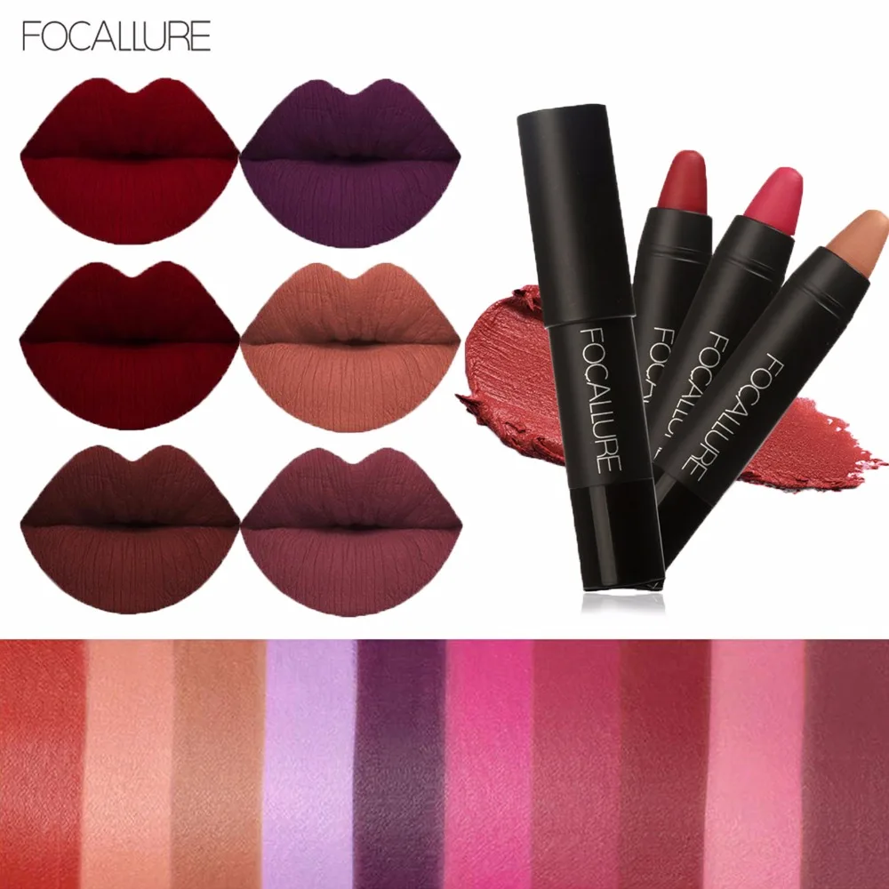 FOCALLURE New 19 Colors Matte Lipstick Lips Makeup Cosmetics Waterproof Pintalabios Batom Mate Lip Gloss Rouge a Levre Labial