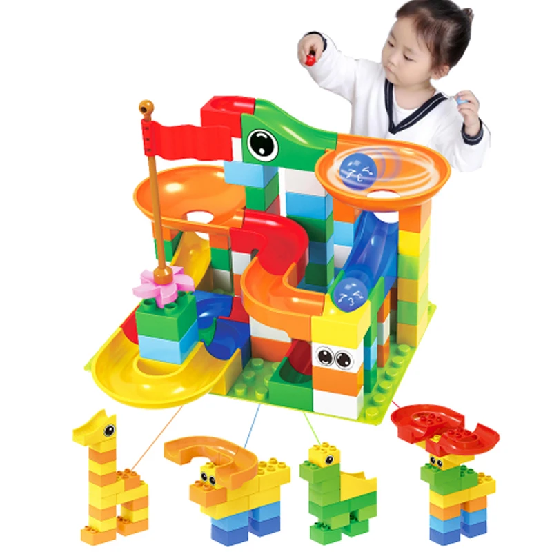 

52PCS-296 PCS Marble Race Run Maze Ball Track Building Blocks ABS Funnel