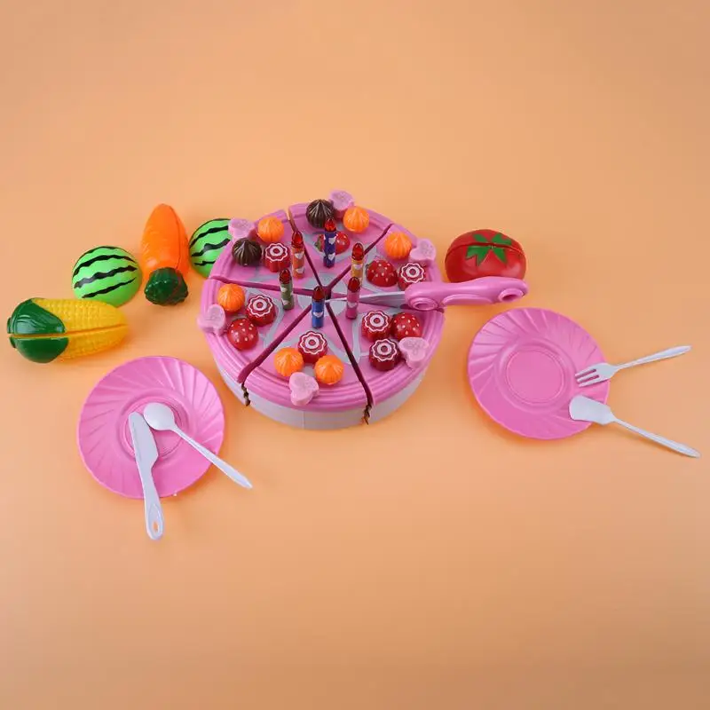 DIY Фрукты резать праздничный торт Дети Детские Притворись приготовления играть Моделирование кухня питание игрушки подарки для детей