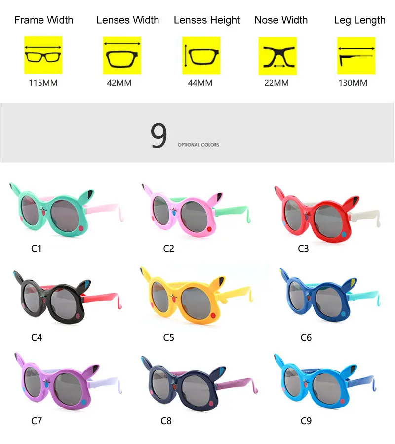 Детские солнцезащитные очки, поляризационные, милые, Мультяшные, детские очки TR90, гибкая Защитная оправа, оттенки для мальчиков и девочек, чехол, UV400