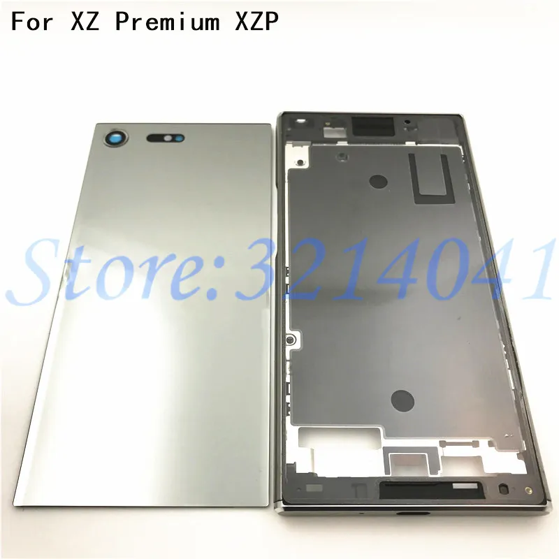 

Original For Sony Xperia XZ Premium XZP Middle Front Frame Bezel Housing LCD Screen Holder Frame +Battery cover With Logo