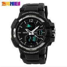 wholesale army sport dual time Waterproof Quartz Alarm Leather Quality Famous Boys Kids LED Electronic Digital Watches