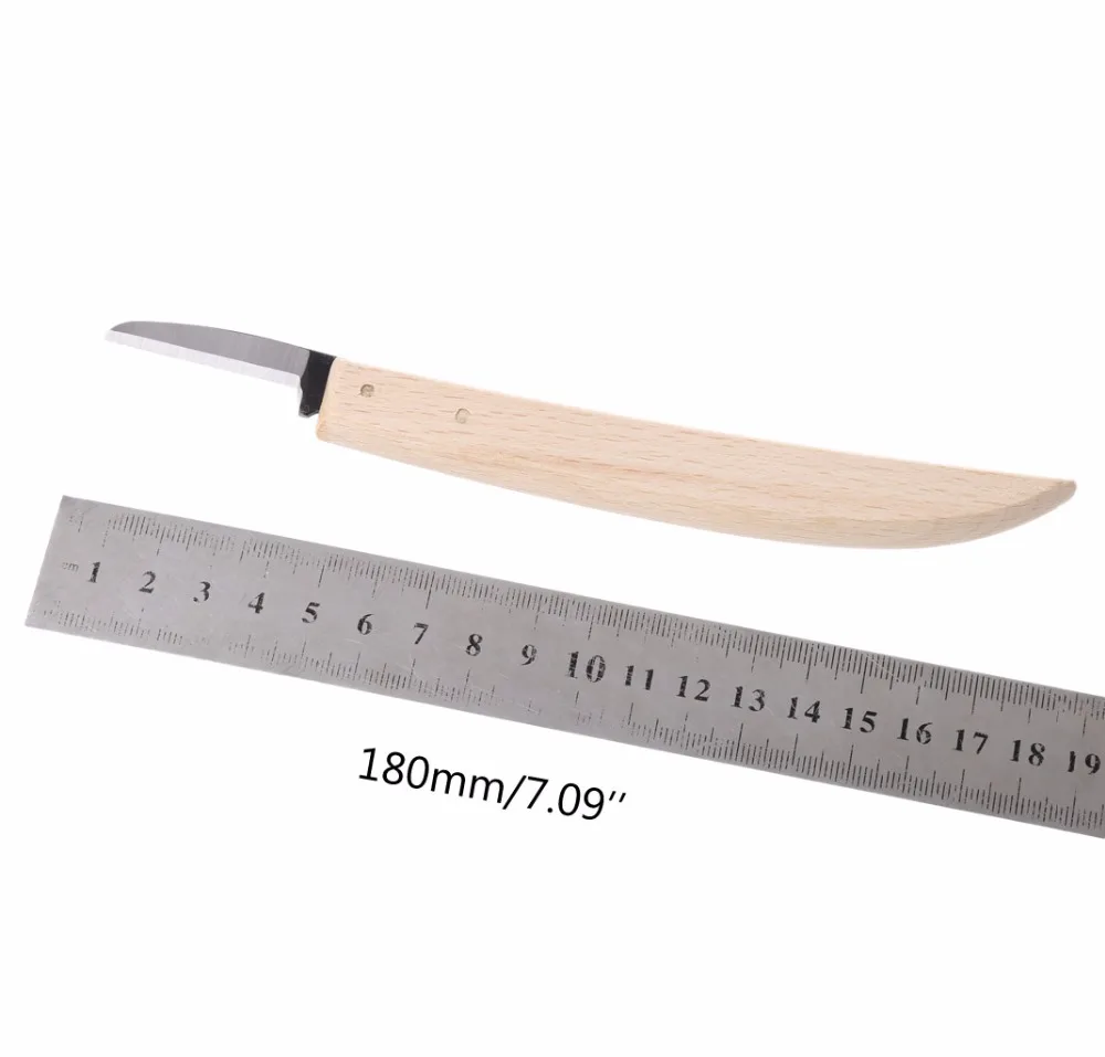 18 см нож из бука, дерево, рабочая ручка типа банан, резьба по дереву, инструмент для поделок
