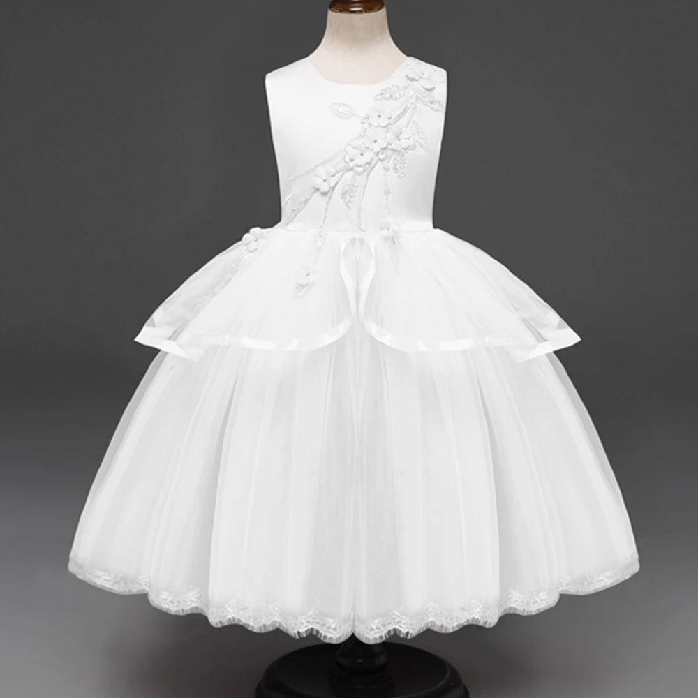 

AmzBarley Toddler Girls Tutu Dress Embroidery Floral Ball Gown kids Lace formal dresses princess wedding party outfits clothes