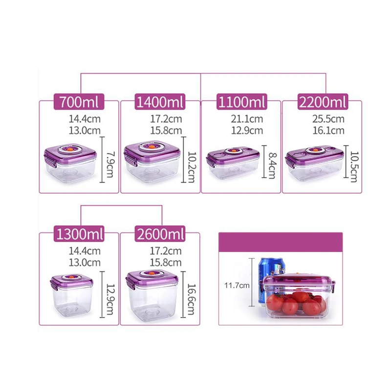 OLOEY Vacuum Containers Fresh Can Damp Proof Tea Pot Food Container Seal Pot Vacuum Sealer Pots For Seal Foods