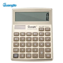 Guangbo Golden Color Electronic Calculators Useful Office Supplies 12 Digit Stationery Big Button Desk Calculadora NC