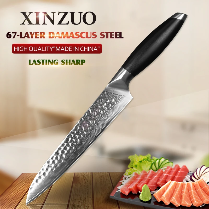  XINZUO 8 inch Cleaver Meat Knife Japanese VG10 Damascus Kitchen Knives Brand Stainless Steel Cookin - 32879934108