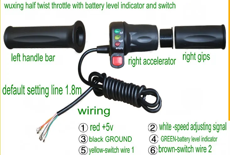 Полуповоротная дроссельная заслонка+ уровень заряда батареи+ Сигнальные огни 24v36v48v+ переключатель акселератора ручка для электрического велосипеда скутер горный велосипед ATV запчасти