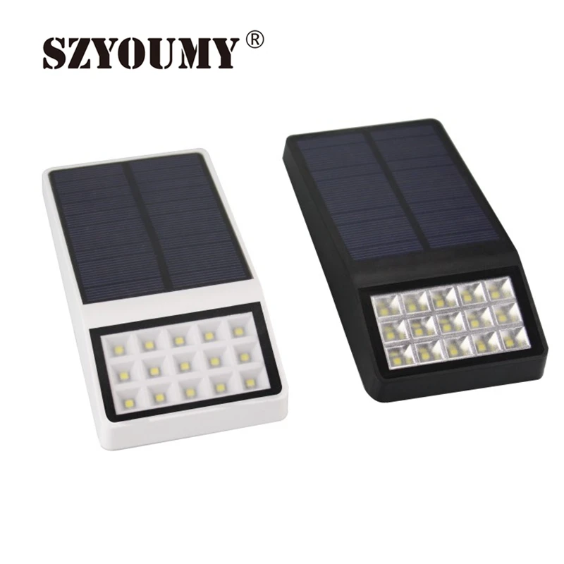 SZYOUMY Nouveau 10 PCS DHL Solaire Lumière 15LED Solaire Lampe Micro-ondes capteur/Capteur de Lumière Extérieure Jardin Chemin Mur Solaire de Sécurité lumière