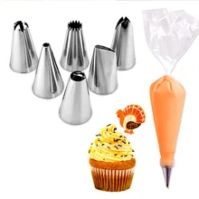 Аксессуары для выпечки пищевого качества 6 шт. Набор насадок Кухонные гаджеты для торта инструмент для украшения Обледенение труб кондитерский мешок PP Трансвертер 1 комплект
