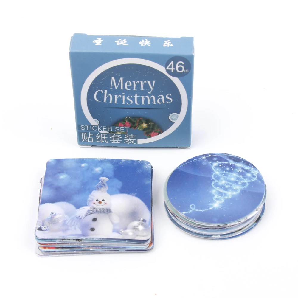 

46 Pcs Winter Merry Christmas Diary Sticker Scrapbooking Seal Label Decoration Sticker school office supplies Free Shipping
