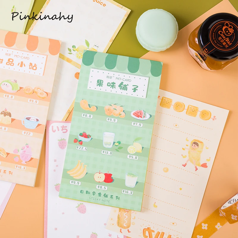 

Creative Snack Series Memo&List Plan Kraft Paper Sticky Notes Post Memo Pad Kawaii Stationery Accessory School Supplies BQ038