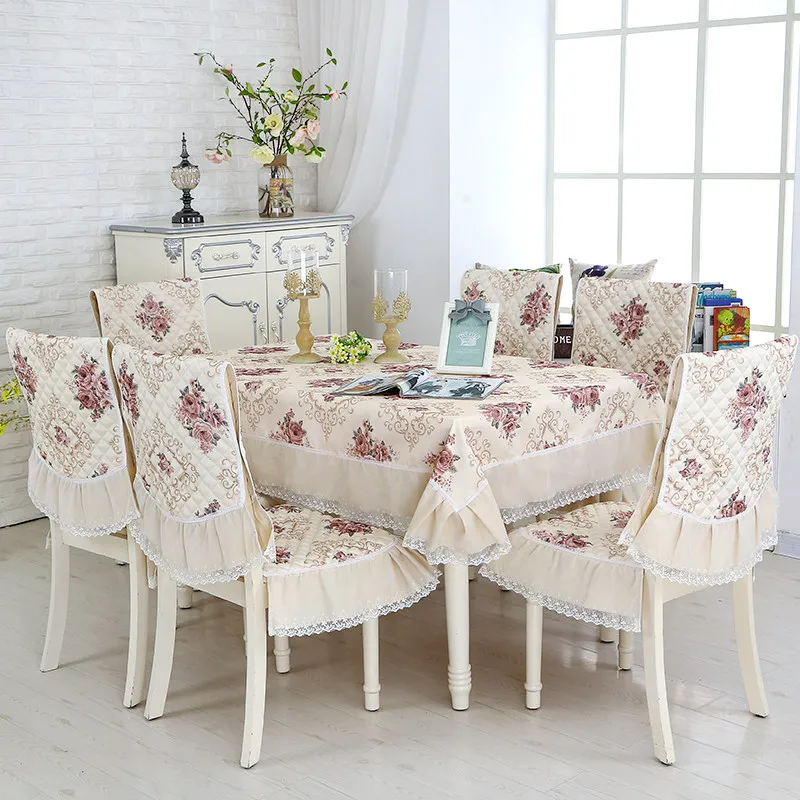 13pcs/Set Rectangular Tablecloth and Dining Chair Covers ...