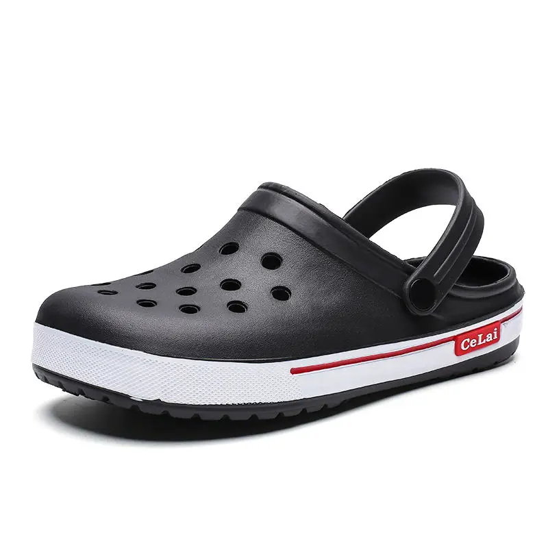 

New Summer Sandals Men Casual Shoes Mules Clogs Breathable Beach Slippers Male Water Hollow Jelly Shoes Chaussure Homme