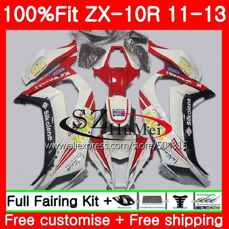 

Injection For KAWASAKI NINJA white red ZX 10 R ZX10R 19SH22 ZX 10R 11 12 13 14 15 ZX-10R 2011 2012 2013 2014 2015 Fairing kit