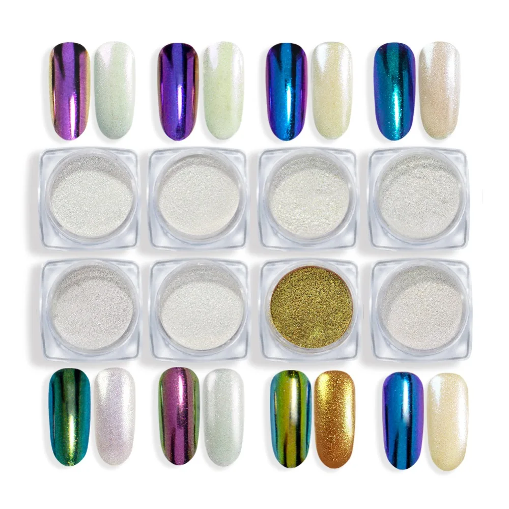 Nail Mirror Powder For Nail 1 BOX DIY Magic Mirror Pearl Nail Art Glitter Powder Dust Polishing for Nails Decorations