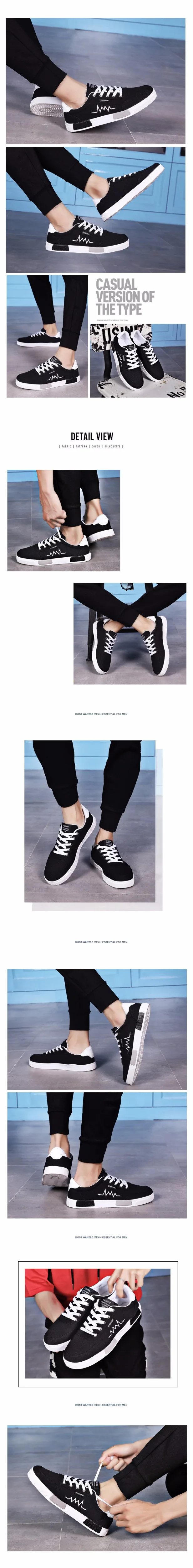 Geguistle New Arrival Comfortable Casual Shoes Mens Canvas Shoes For Men Lace-Up Brand Fashion Flat Loafers Shoe07