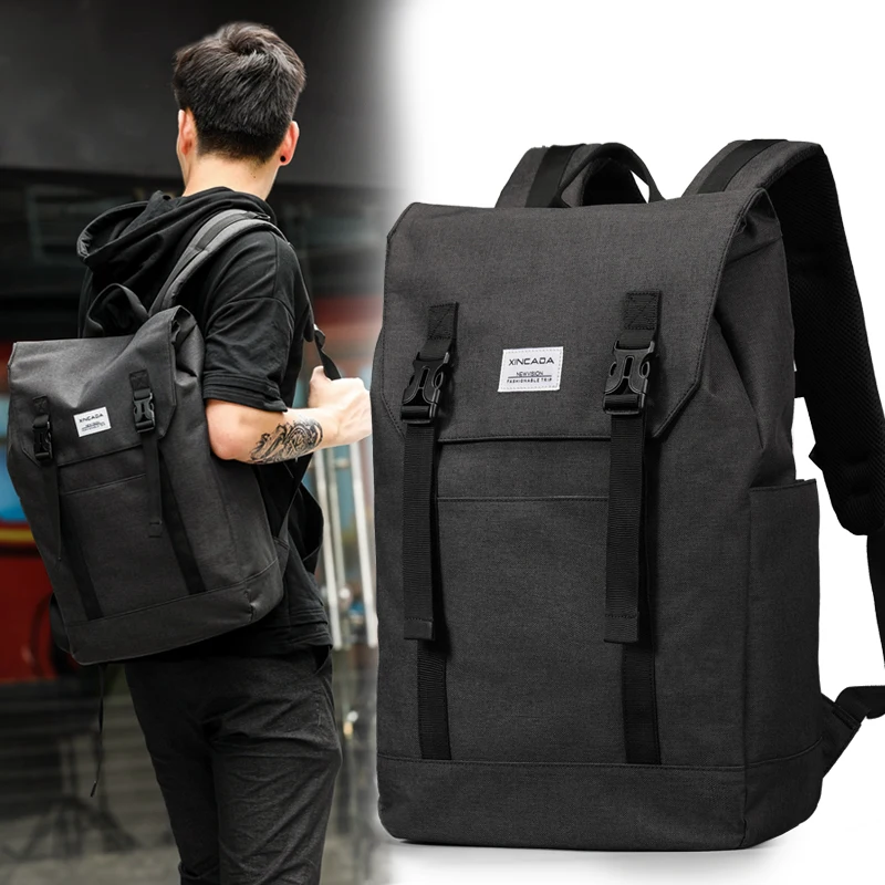 

XINCADA Water Resistant Backpack Large Capacity Fashionable 15.6" Laptop Travel Black Backpack for Men in men's casual daypacks
