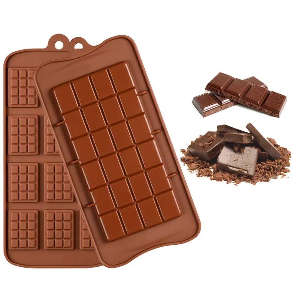 

Silicone Chocolate Molds, FUHAIHE 2 Types of Break Apart Non Stick Candy Protein and Energy Bar Mold Baking Tray