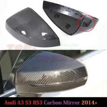1:1 Replacement Carbon Fiber Rear View Mirror for Audi A3 S3 2014 2015 2016 With Side Lane assit