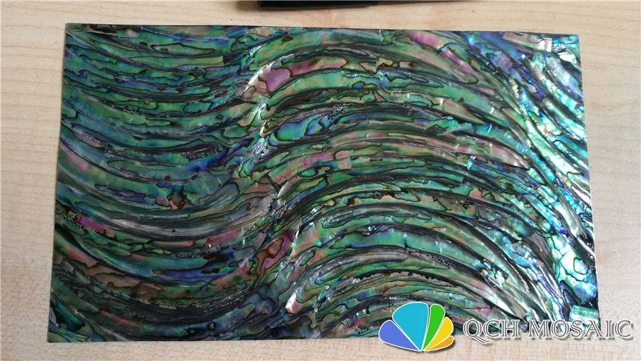 

Green abalone paua shell mother of pearl laminate sheet for musical instrument and wood inlay black back qch121 10pcs/lot