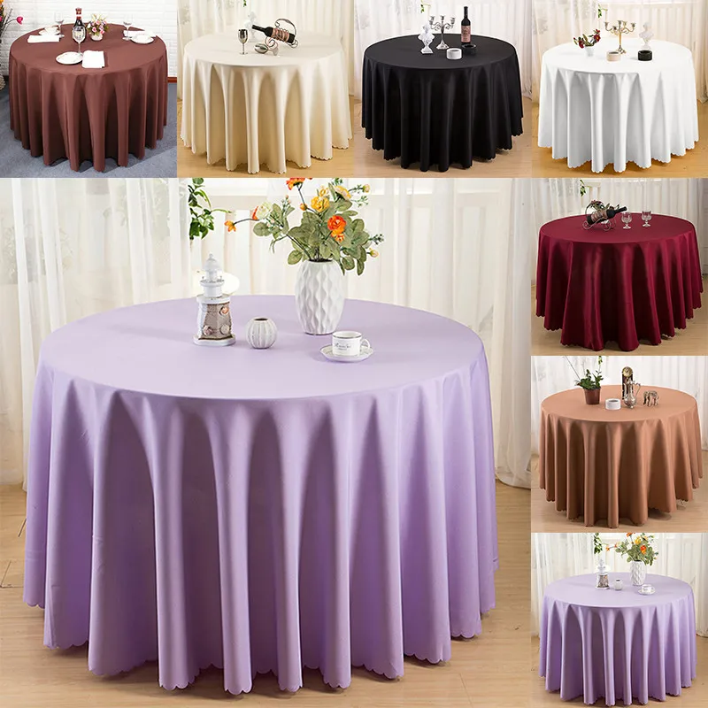 

Solid Color Hotel Home Wedding Round Luxurious Tablecloth Table Cover 2.2m European Style Exquisite Tablecloth